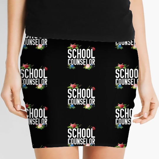 School Counselor Flower Floral Women's Mini Skirts