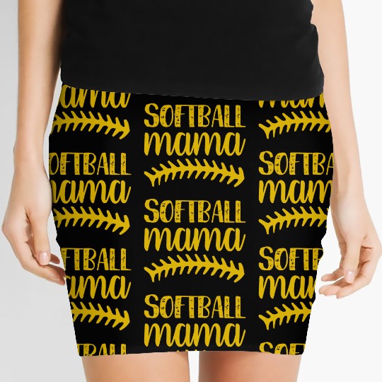 Softball Mama Mom Funny Mommy Mother's Day Women's Mini Skirts