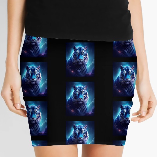 Blue Fantasy Tiger Women's Mini Skirts