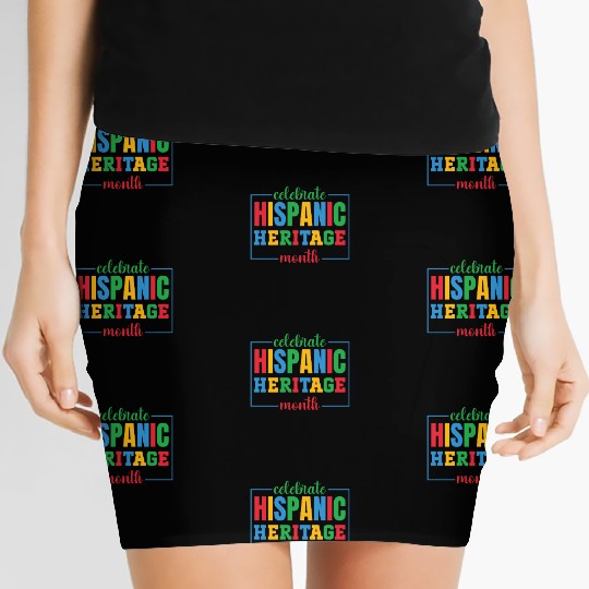 Hispanic heritage month colorful text image colorf Women's Mini Skirts
