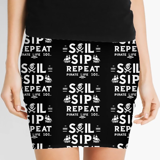Sail Sip Repeat Pirate Life 101 Women's Mini Skirts