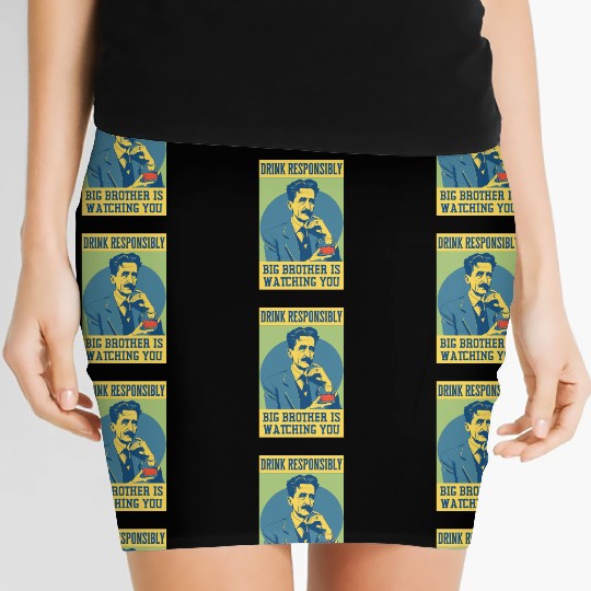 Big Brother Is Watching You Orwell Funny Alcohol B Women's Mini Skirts