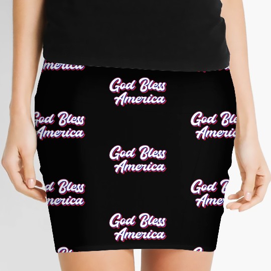 God Bless America Patriotic Design for Proud Women's Mini Skirts