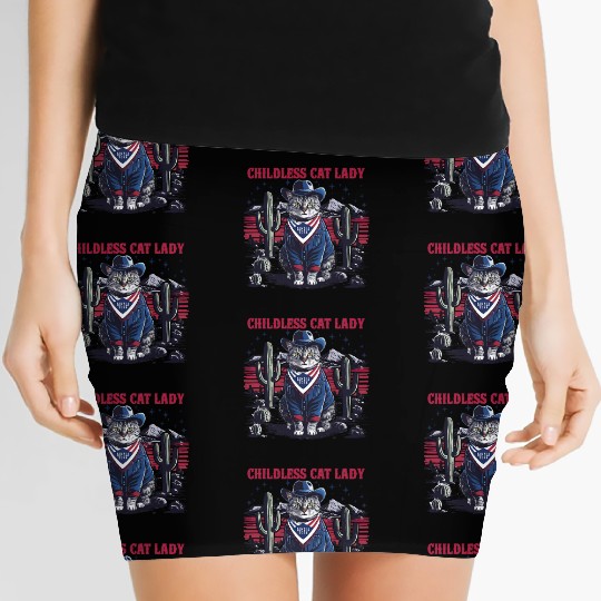 Childless Cat Lady For Kamala Women's Mini Skirts