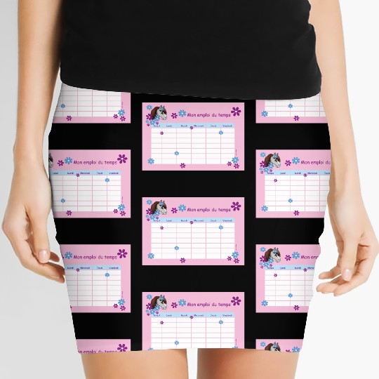 Timetable for Kids - Pony Flowers pink - French Women's Mini Skirts
