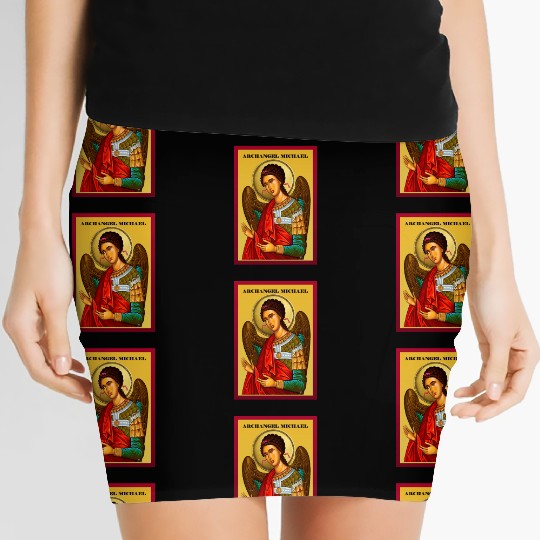 Archangel Michail Orthodox pray icon Women's Mini Skirts