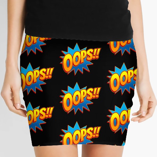 Oops!! Retro Comic Pop Art Surprise Women's Mini Skirts
