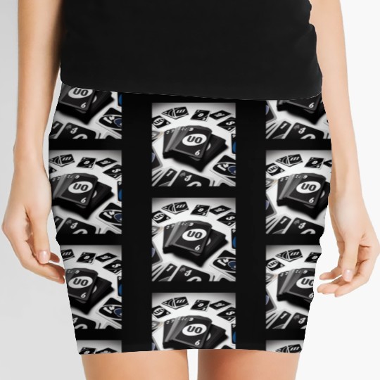 Black Uno Cards Women's Mini Skirts