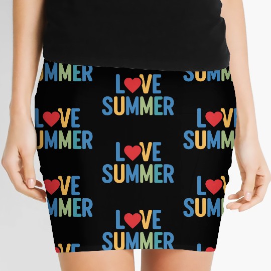 Love summer colourful and lovely illustration Women's Mini Skirts