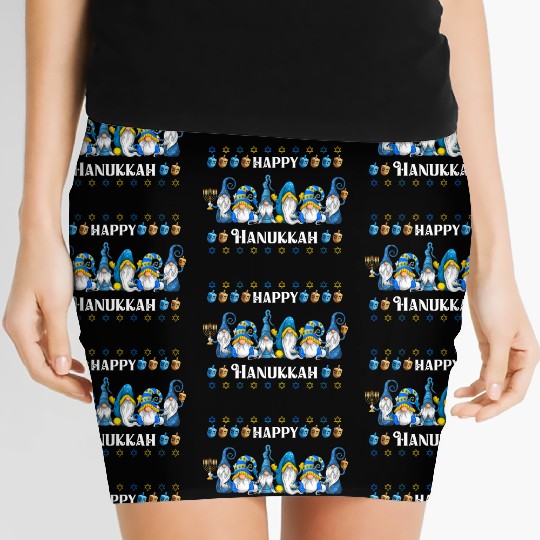 "Hanukkah Gnome" Wishing You a Happy Hanukkah Women's Mini Skirts