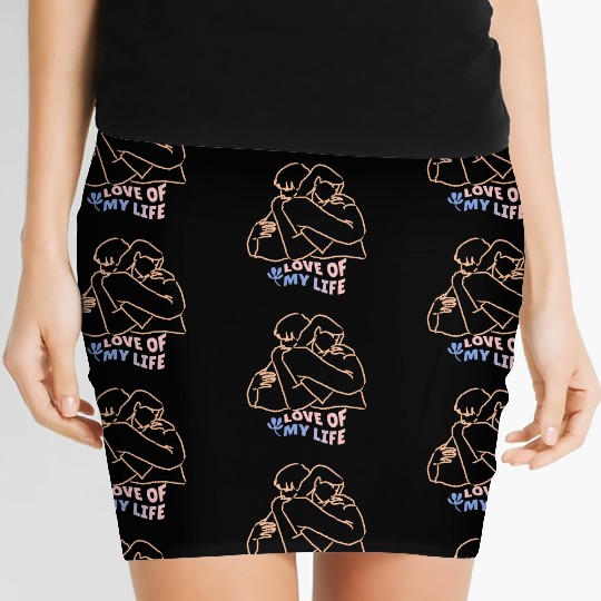 couple, love you art, love you urban, love you gra Women's Mini Skirts