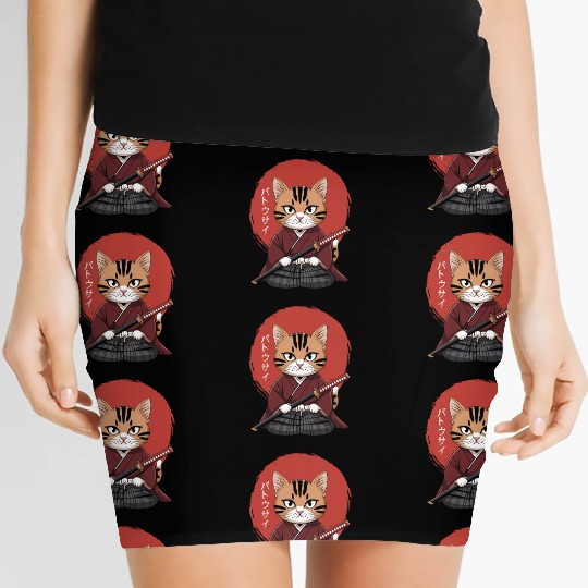 Neko Battousai Samurai Cat Classic Women's Mini Skirts