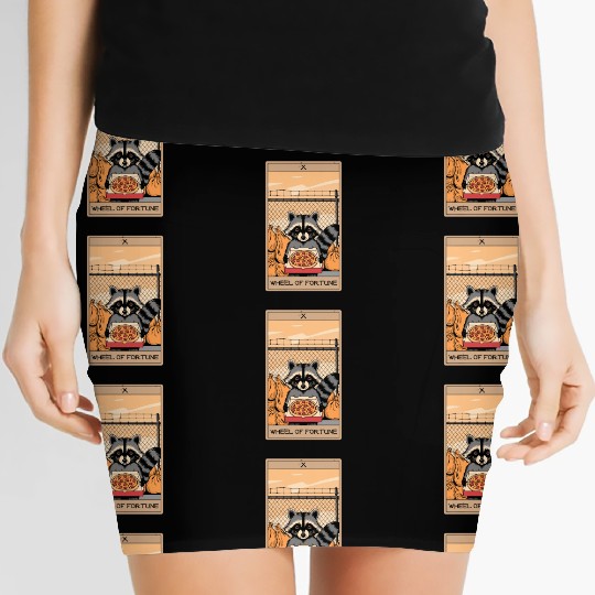 Wheel of Fortune Raccoons Tarot Card Women's Mini Skirts