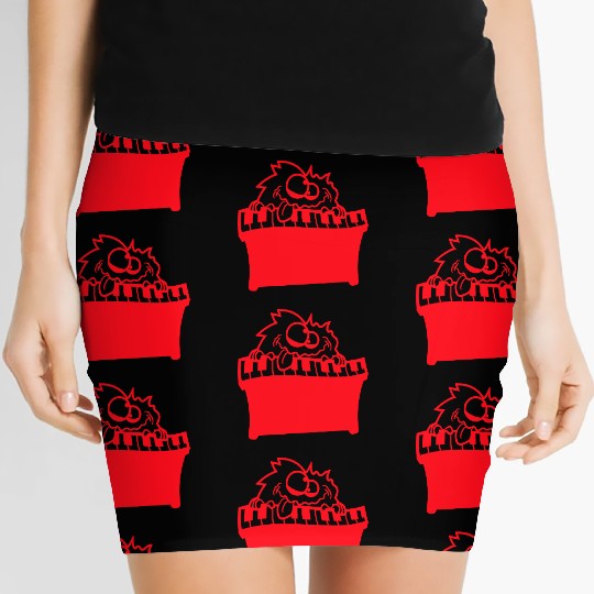 Funny Hairy Alien Monster Playing Keyboard Music Women's Mini Skirts