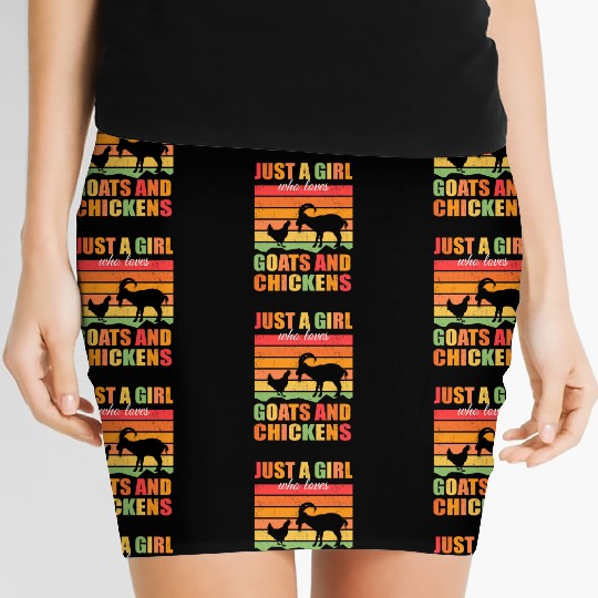 ute Just A Girl Who Loves Chickens Goats Farmer Women's Mini Skirts