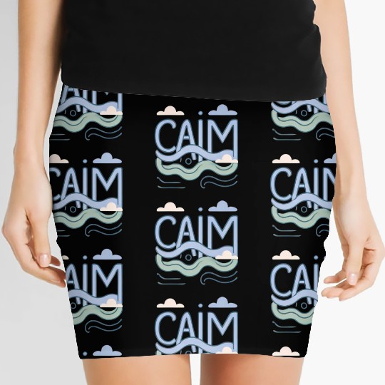 Calm: Peaceful and Minimalist Design Women's Mini Skirts