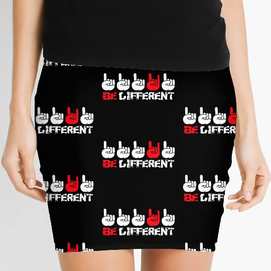 5 Be Different Heavy Metal Hard Rock Hand Gestures Women's Mini Skirts