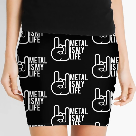 Heavy Metal Is My Life Hard Rock Music Text Quote Women's Mini Skirts