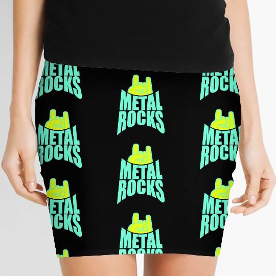 Heavy Metal Rocks Hard Rock Music Text Quote Logo Women's Mini Skirts