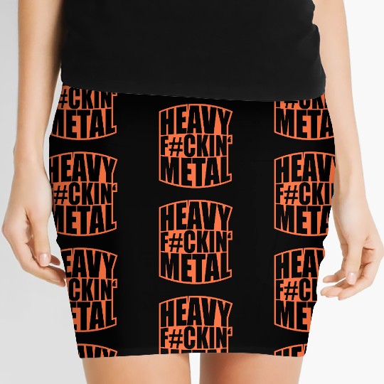 Heavy F#ckin' Metal Hard Rock Fun Music Text Quote Women's Mini Skirts