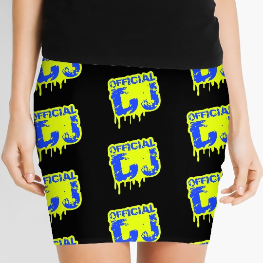 Cool Official DJ Club Music Party Stamp Graffiti Women's Mini Skirts
