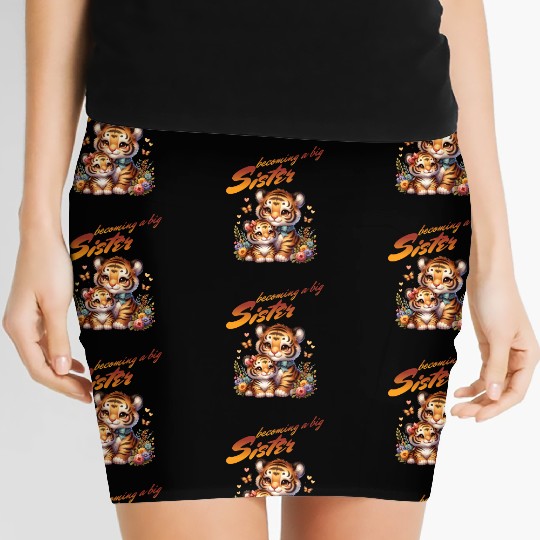Soon I Will Be A Big Sister Sweet Tigers Women's Mini Skirts