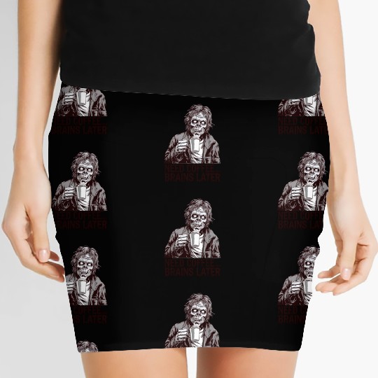 Zombie Coffee Run Women's Mini Skirts