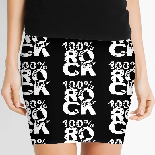 100 % Percent Rock Heavy Metal Music Text Logo Women's Mini Skirts