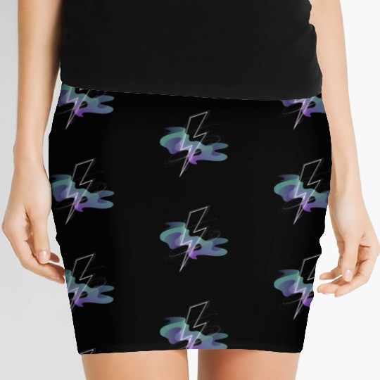 Electric Aurora: Lightning Meets Northern Lights Women's Mini Skirts