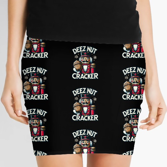 Deez Nut Nutcracker Meme Women's Mini Skirts: Funny Christmas