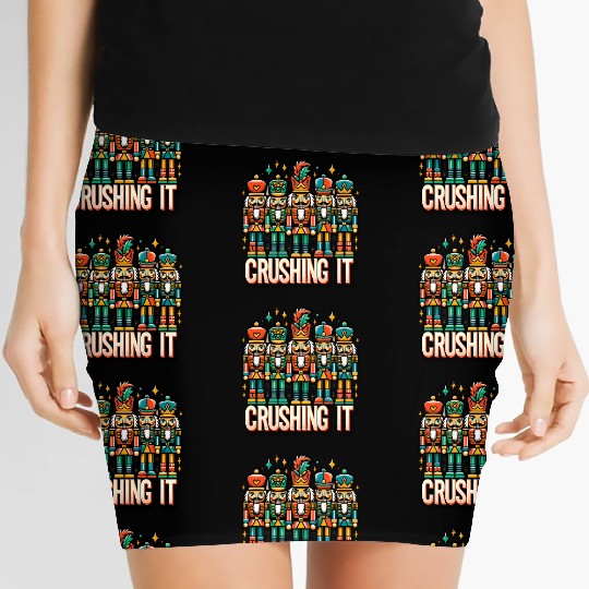 Crushin It: Nutcracker Christmas Apparel for Women's Mini Skirts