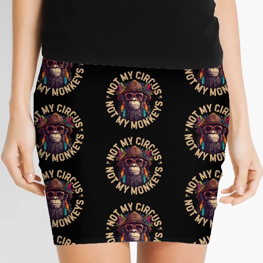 NOT MY CIRCUS NOT MY MONKEYS Women's Mini Skirts