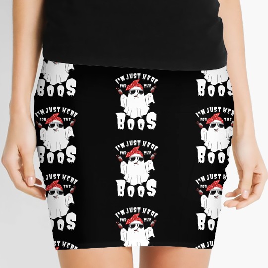 I'm Just Here For The Boos Halloween Ghost Cute Women's Mini Skirts