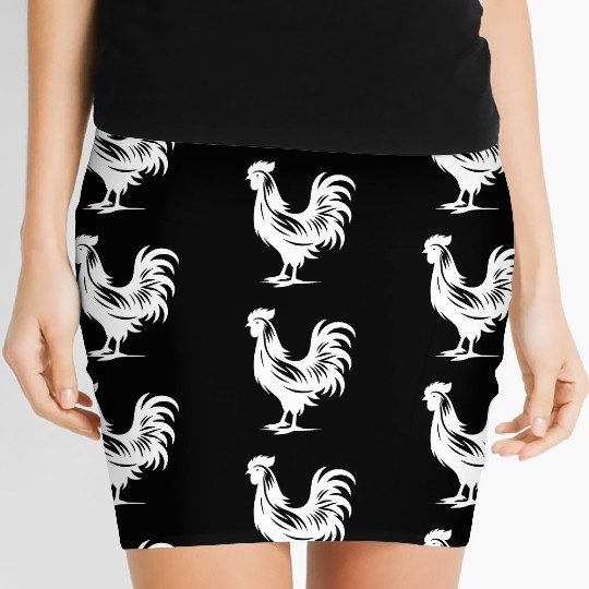 Cute Cock Pedigree Cock Large Plumage Women's Mini Skirts