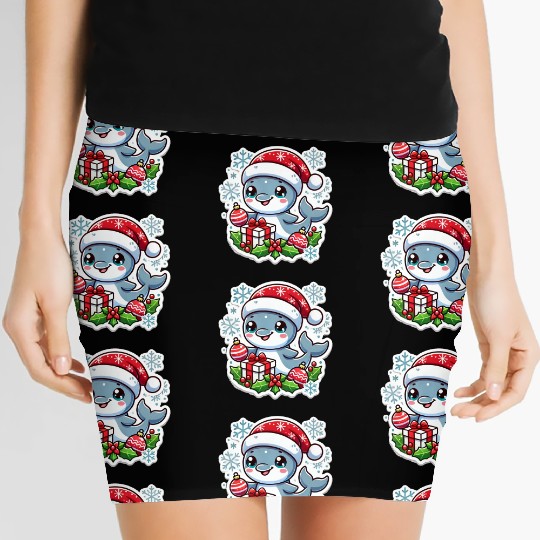 Holiday Dolphin Splash Women's Mini Skirts