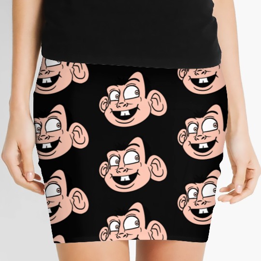 Monkey Face Sweet Cute Little Head Laughs Happy Women's Mini Skirts