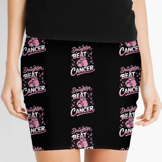 My Daughter Beat Cancer Breast Cancer Awareness Women's Mini Skirts