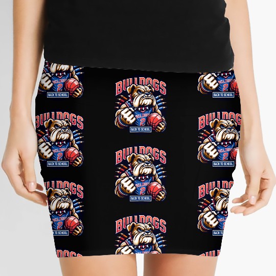 Bulldogs Mascot Back To School Team Spirit Women's Mini Skirts