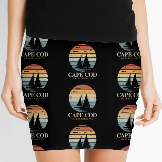 Cape Cod Vintage SunsetMassachusetts Sailing Women's Mini Skirts
