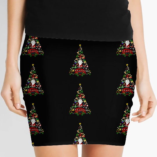 Funny Gnomes Christmas Tree Gnomies Family Xmas Women's Mini Skirts