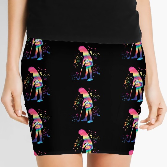 Golfer Colorsplash Kids Miniature Golf Women's Mini Skirts