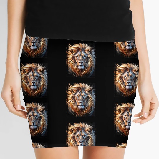A majestically abstract lion Women's Mini Skirts