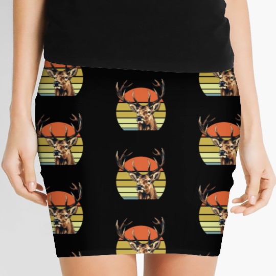 Hunting Elk Deer Funny Hunter Women's Mini Skirts
