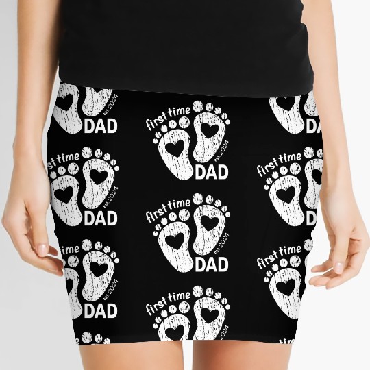 First time dad - newborn father design 2024 Women's Mini Skirts