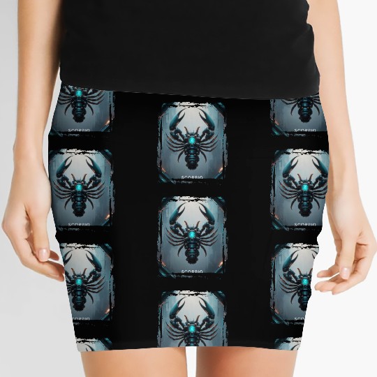 Zodiac sign Scorpio in cyberpunk era Future Women's Mini Skirts