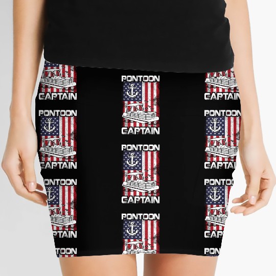 Pontoon Captain Patriotic 4th of July Family Women's Mini Skirts