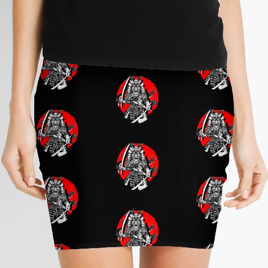 Kanji Katana Oni Demon Ninja Samurai Women's Mini Skirts