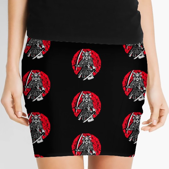Oni Demon Kanji Japan Ninja Samurai Women's Mini Skirts