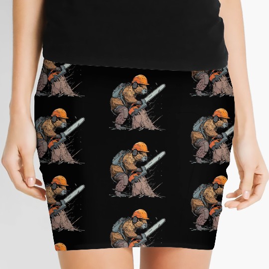 Beaver Lumberjack Chainsaw Women's Mini Skirts