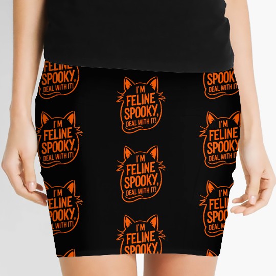 I’m Feline Spooky Cat Halloween Saying Women's Mini Skirts
